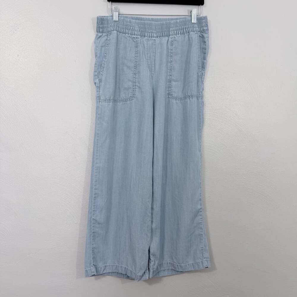 Eliane Rose Wide Leg Pants Size 8 Blue Tencel Pull On